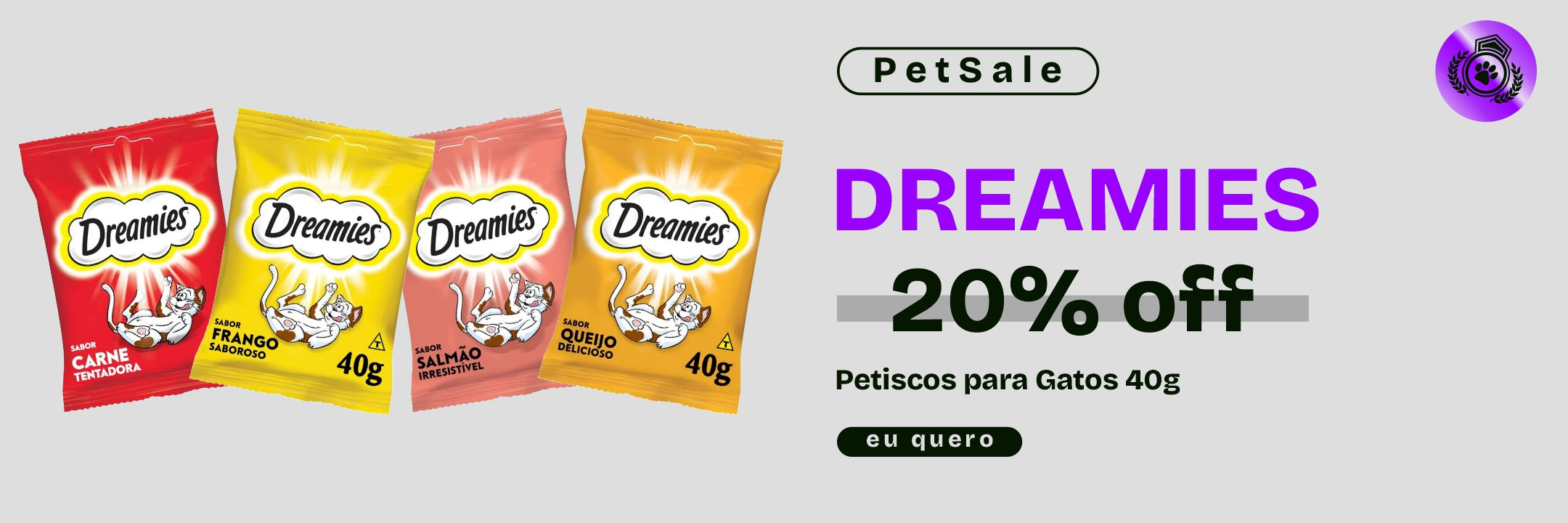 Petisco Dreamies para Gatos 20% OFF