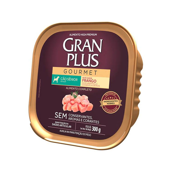 Alimento Úmido GranPlus Gourmet Patê Frango para Cães Sênior 300g