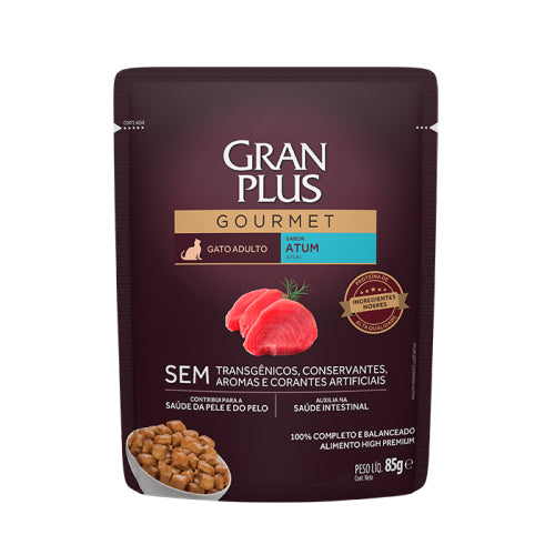 Alimento Úmido GranPlus Gourmet Sachê Gatos Adultos Atum 85g