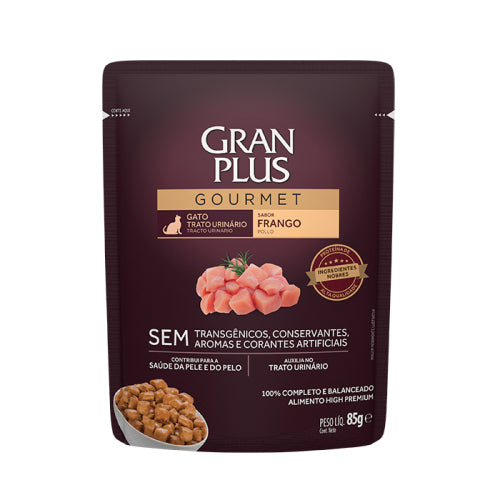Alimento Úmido GranPlus Gourmet Sachê Gatos Adultos Trato Urinário 85g