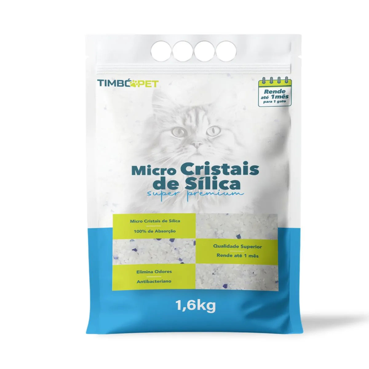 Areia Higiênica TimbóPet Micro Cristais Sílica Super Premium para Gatos 1,6kg