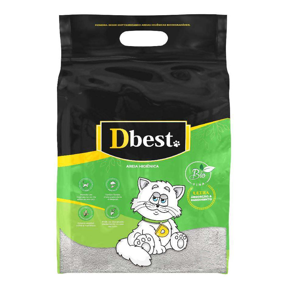 Areia Higiênica Biodegradável Dbest Bio Fina 2kg