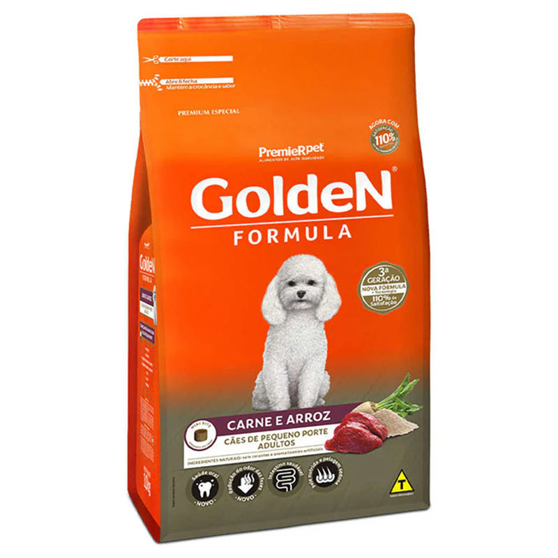 Ração Golden Fórmula Cães Adultos Mini Bits Carne e Arroz 10,1kg