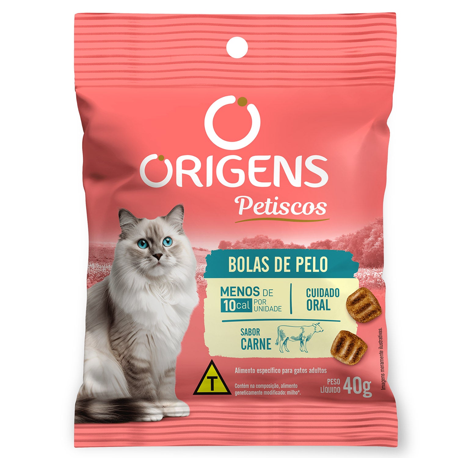 Petisco Origens para Gato Bolas de Pelo Carne 40g