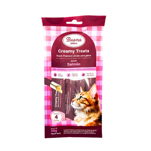 Petisco Buona Petix Creamy Treats Salmão 56g