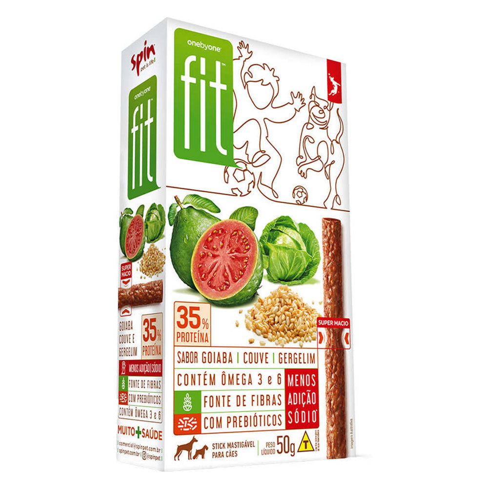 Petisco para Cães Onebyone Fit Stick Goiaba, Couve e Gergelim 50g