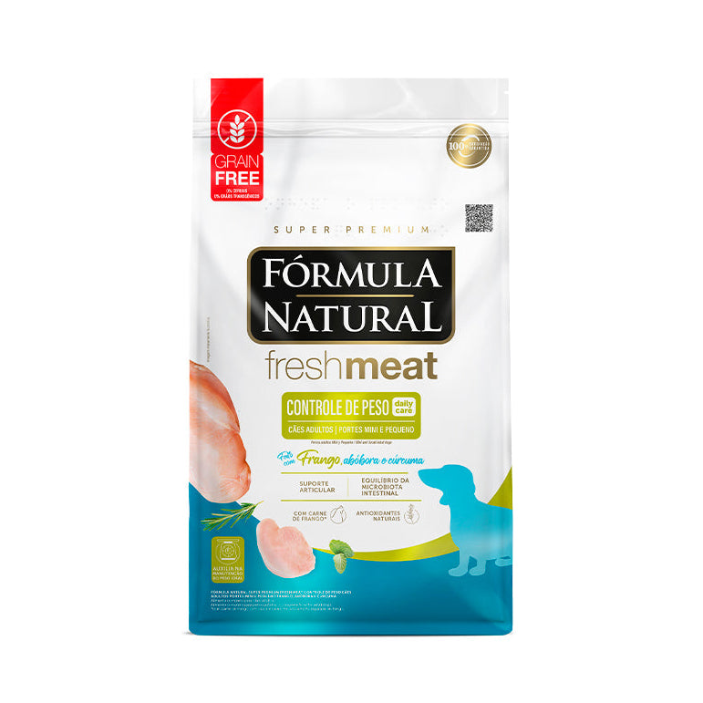 Ração Fórmula Natural Fresh Meat Controle de Peso Cães Adultos Porte Mini e Pequeno Frango 10,1kg