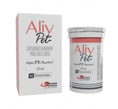 Suplemento para Cães e Gatos Aliv Pet 50mg 40 Comprimidos