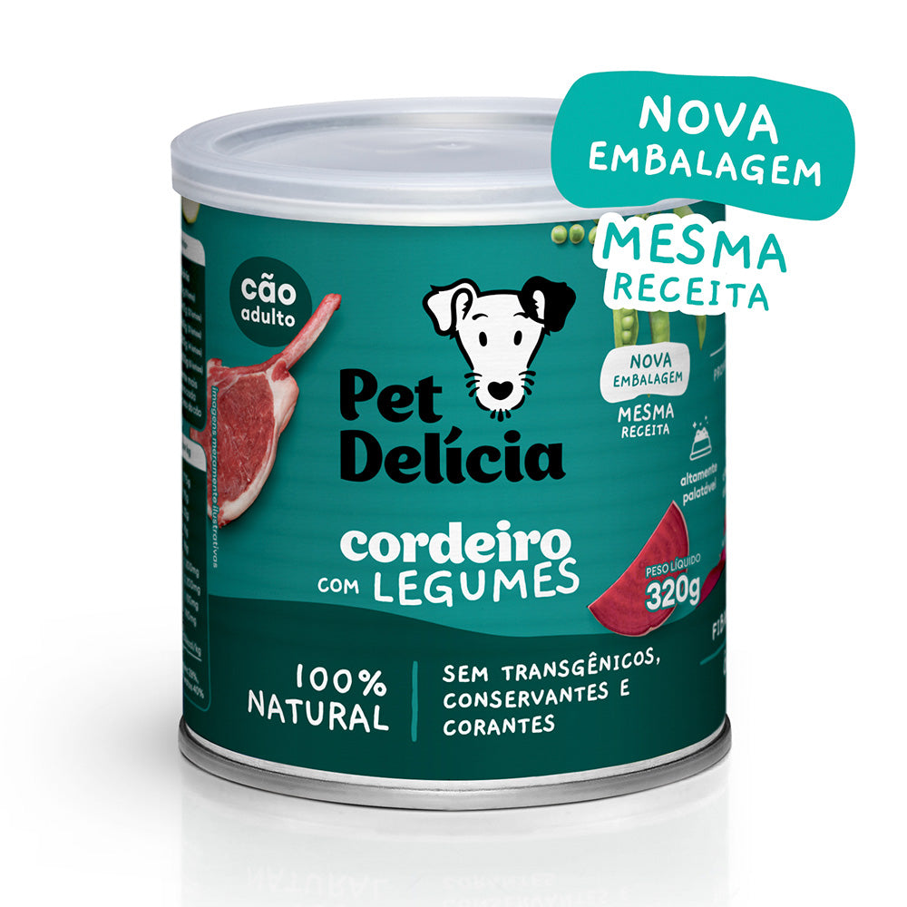 Alimento Natural Pet Delícia Cães Cordeiro com Legumes 320g