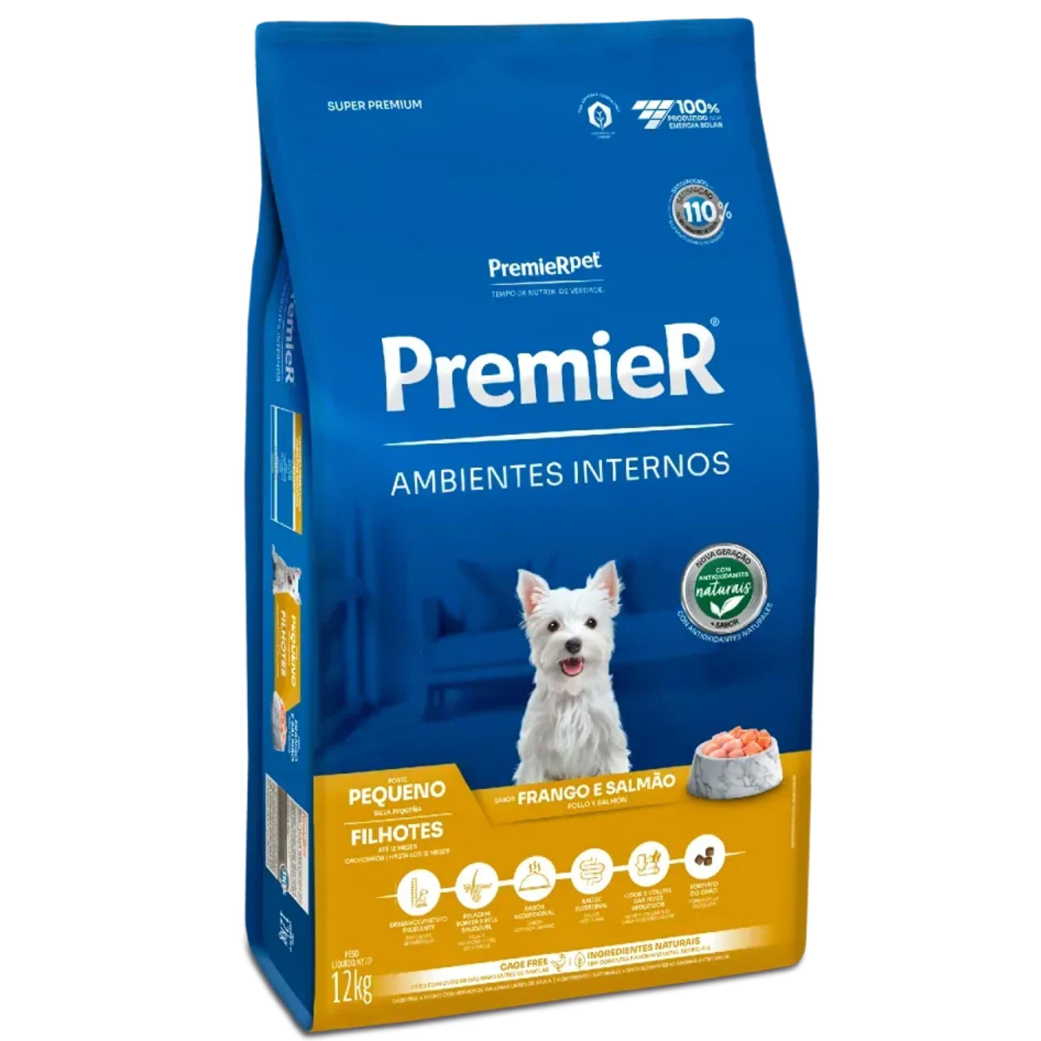 Ração Premier Ambientes Internos Cão Filhote Raças Pequenas 12kg