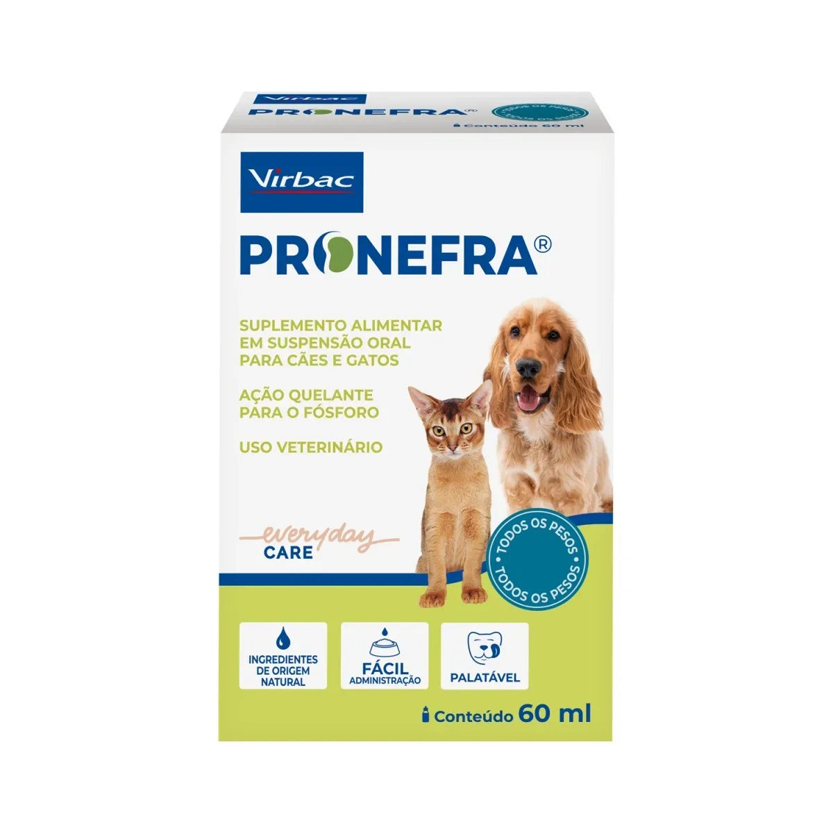 Suplemento Alimentar Virbac Pronefra para Cães e Gatos 60ml