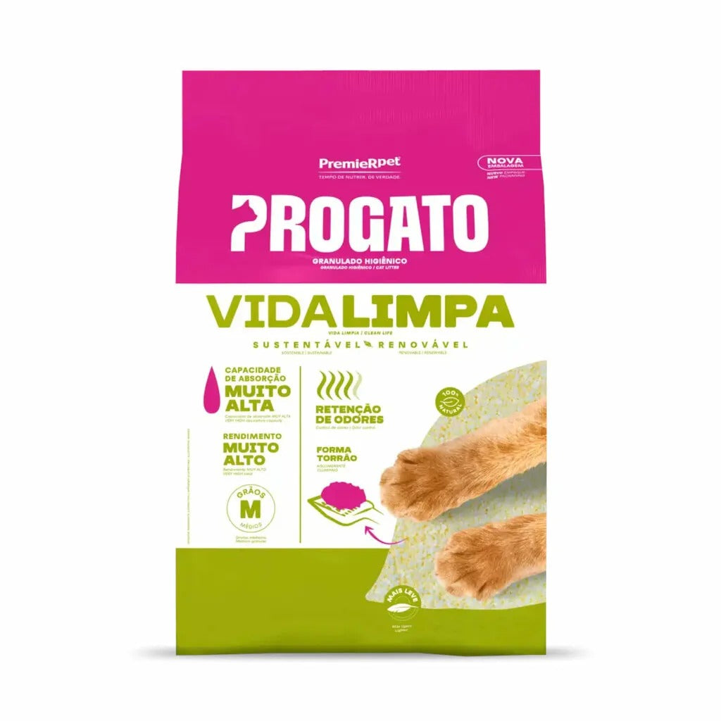 Granulado Higiênico Biodegradável ProGato Vida Limpa 10kg