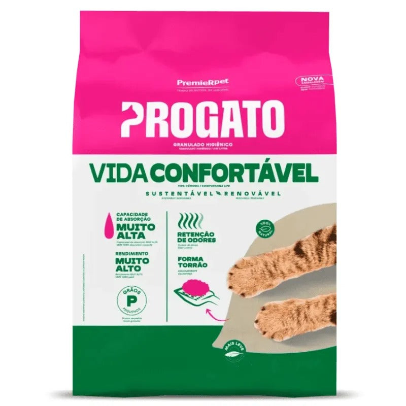 Granulado Higiênico Biodegradável ProGato Vida Confortável 10kg