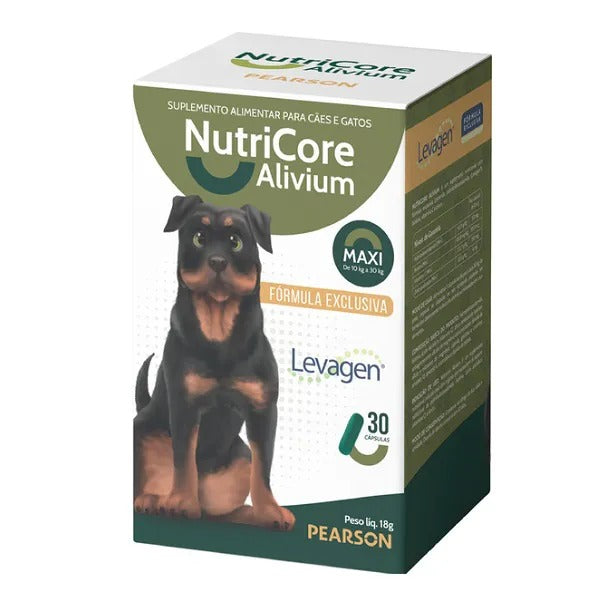 Suplemento Alimentar para Cães e Gatos NutriCore Alivium Maxi 100mg 30 cápsulas