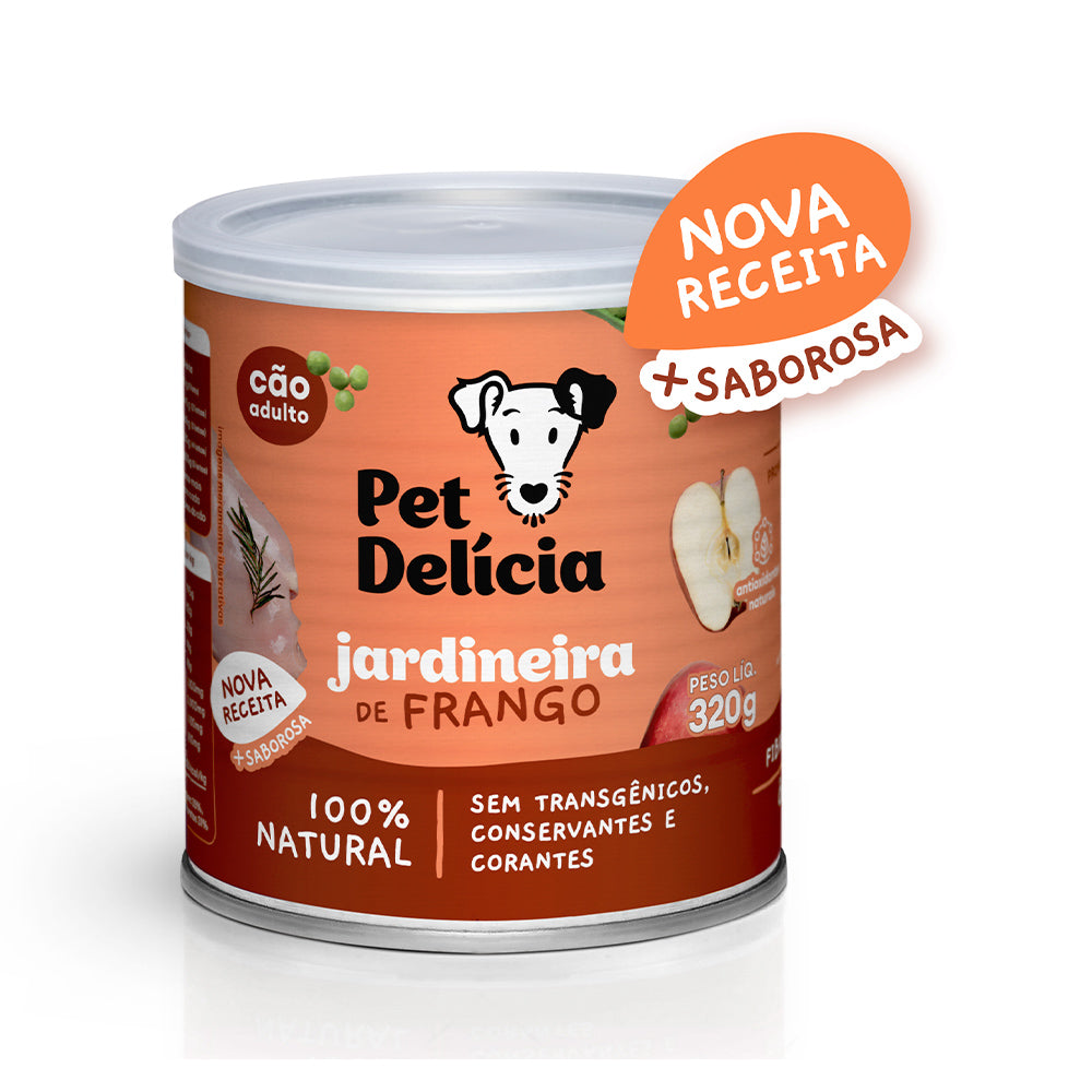 Alimento Natural Pet Delícia Cães Jardineira de Frango 320g