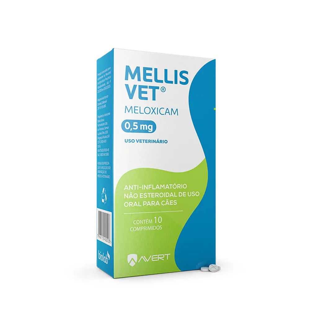 Anti-inflamatório Mellis Vet para Cães 0,5mg 10 Comprimidos