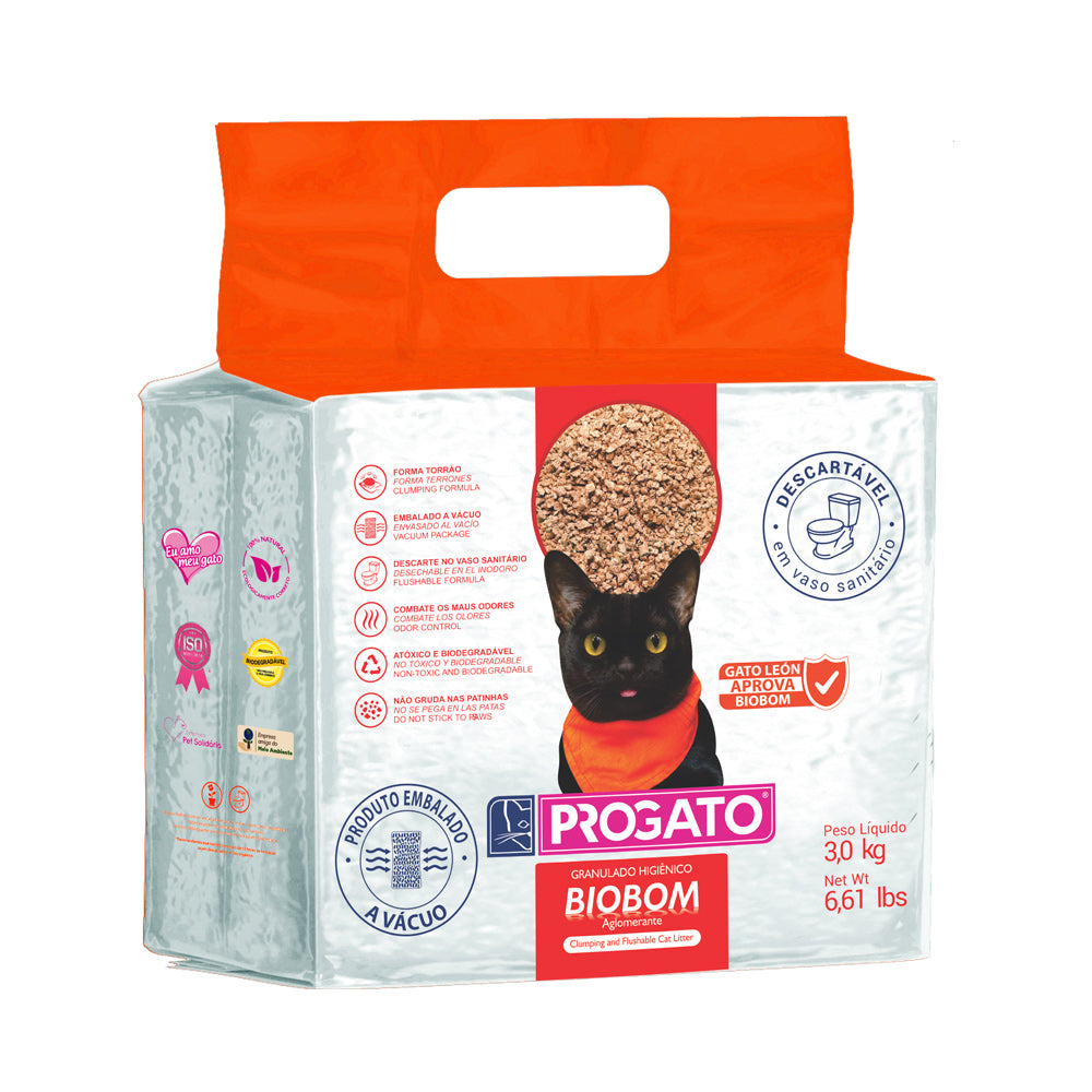Granulado Higiênico Progato Biobom para Gatos 3kg