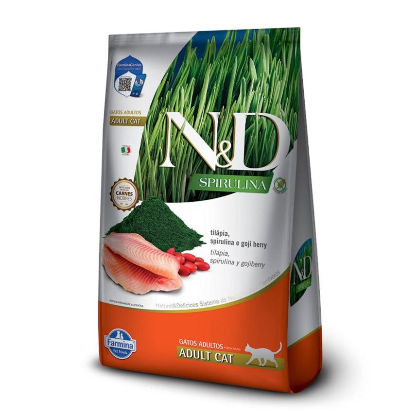 Ração N&D Spirulina Tilápia e Goji Berry Gatos Adultos 7kg