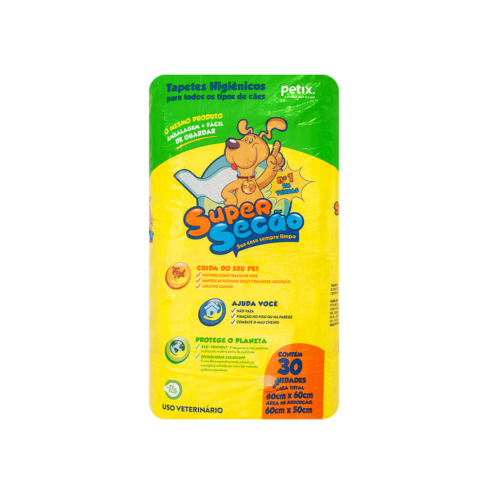 Tapete Higiênico para Cachorro Super Secão 30 unidades