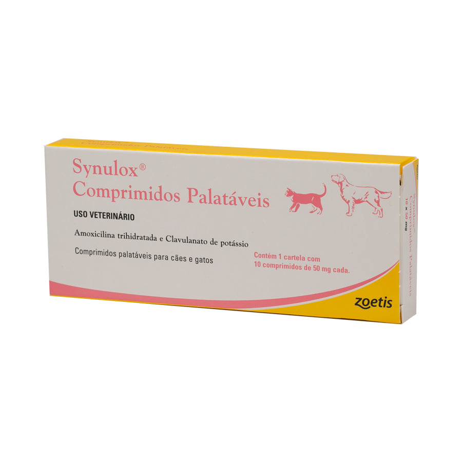 Antibiotico para Cães e Gatos Synulox 50mg
