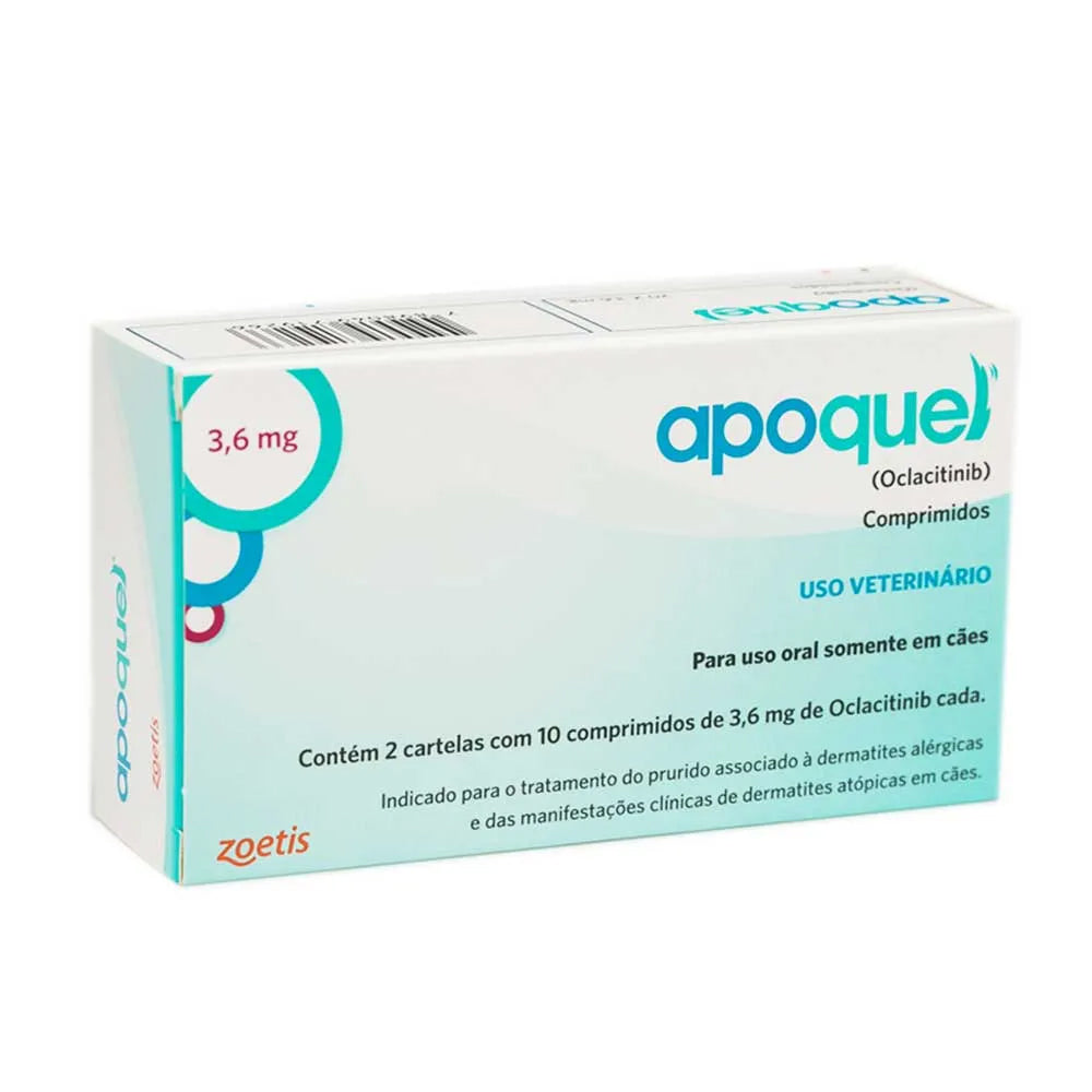 Apoquel Cães 3,6mg Zoetis 20 Comprimidos