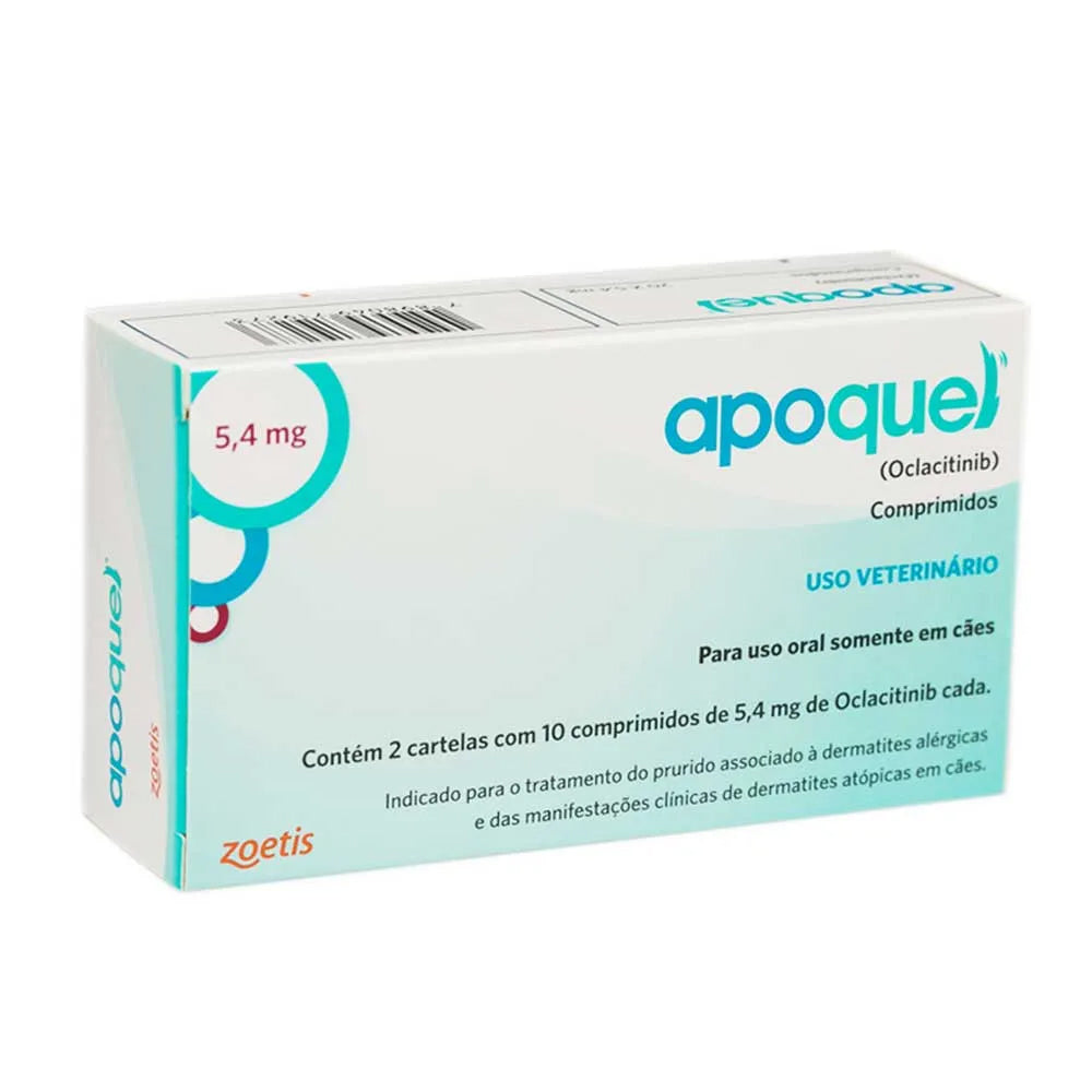Apoquel Cães 5,4mg Zoetis 20 Comprimidos