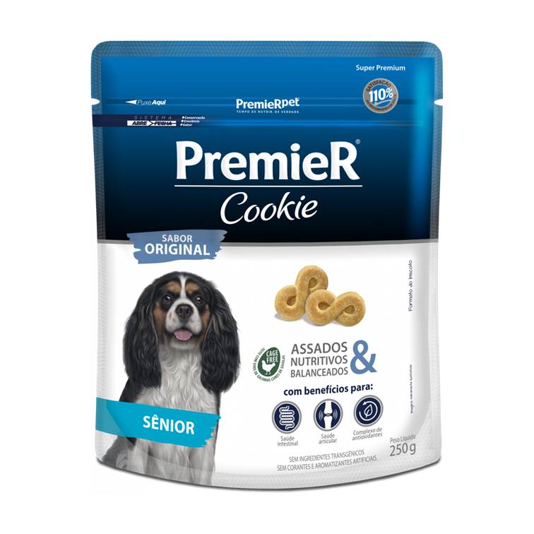 Petisco Premier Cookie Cães Adultos Sênior 250g