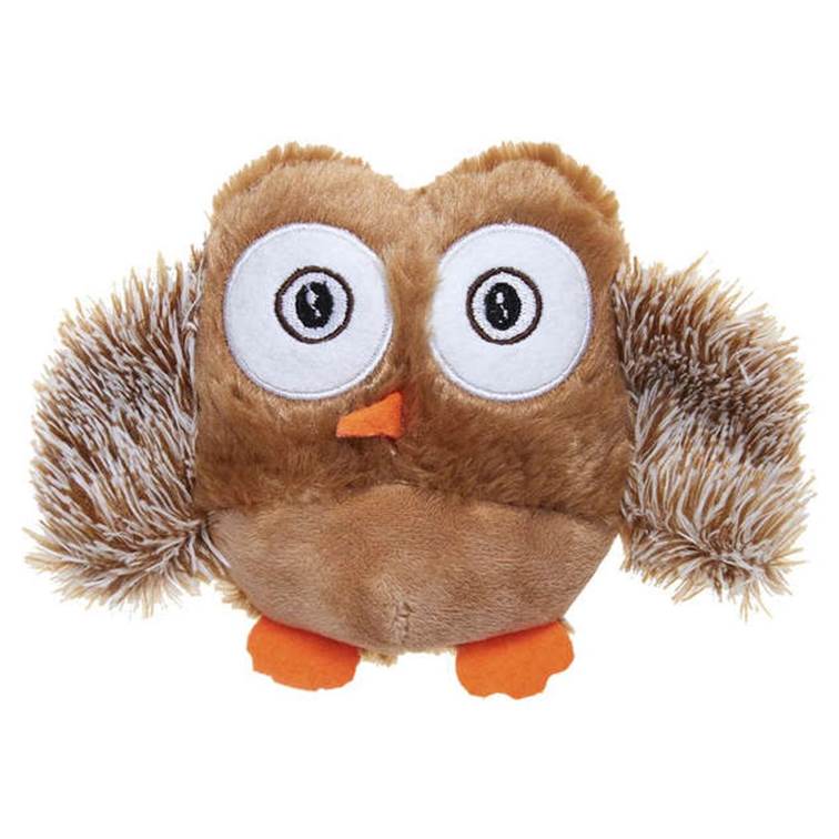 Brinquedo para Cachorro HomePet Mordedor Pelúcia Corujinha Bege