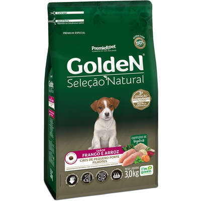 Ração Golden Seleção Natural Cães Filhotes Raças Pequenas 3kg