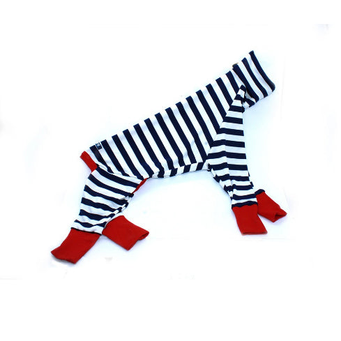 Macacão Listrado para Galgo Vermelho P