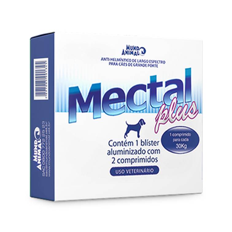 Vermífugo Mectal Plus Cães 30kg Blister 2 comprimidos