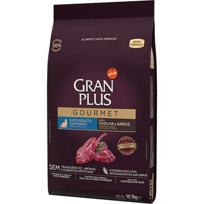 Ração GranPlus Gourmet Gatos Castrados Ovelha 1kg
