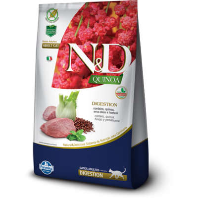 Ração N&D Quinoa Gatos Adultos Digestion Cordeiro 1,5kg