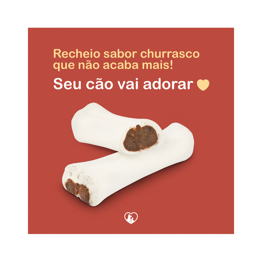 Petisco para Cachorro Osso Recheado Churraspet Churrasco