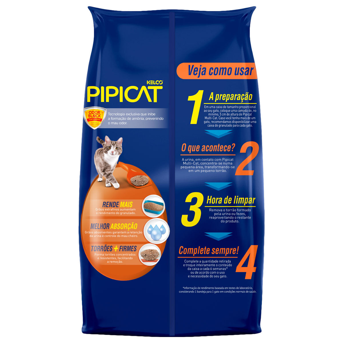 Areia Higiênica Pipicat Multicat 4kg