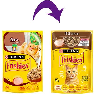 Alimento Úmido para Gato Friskies Sachê Peru ao Molho 85g