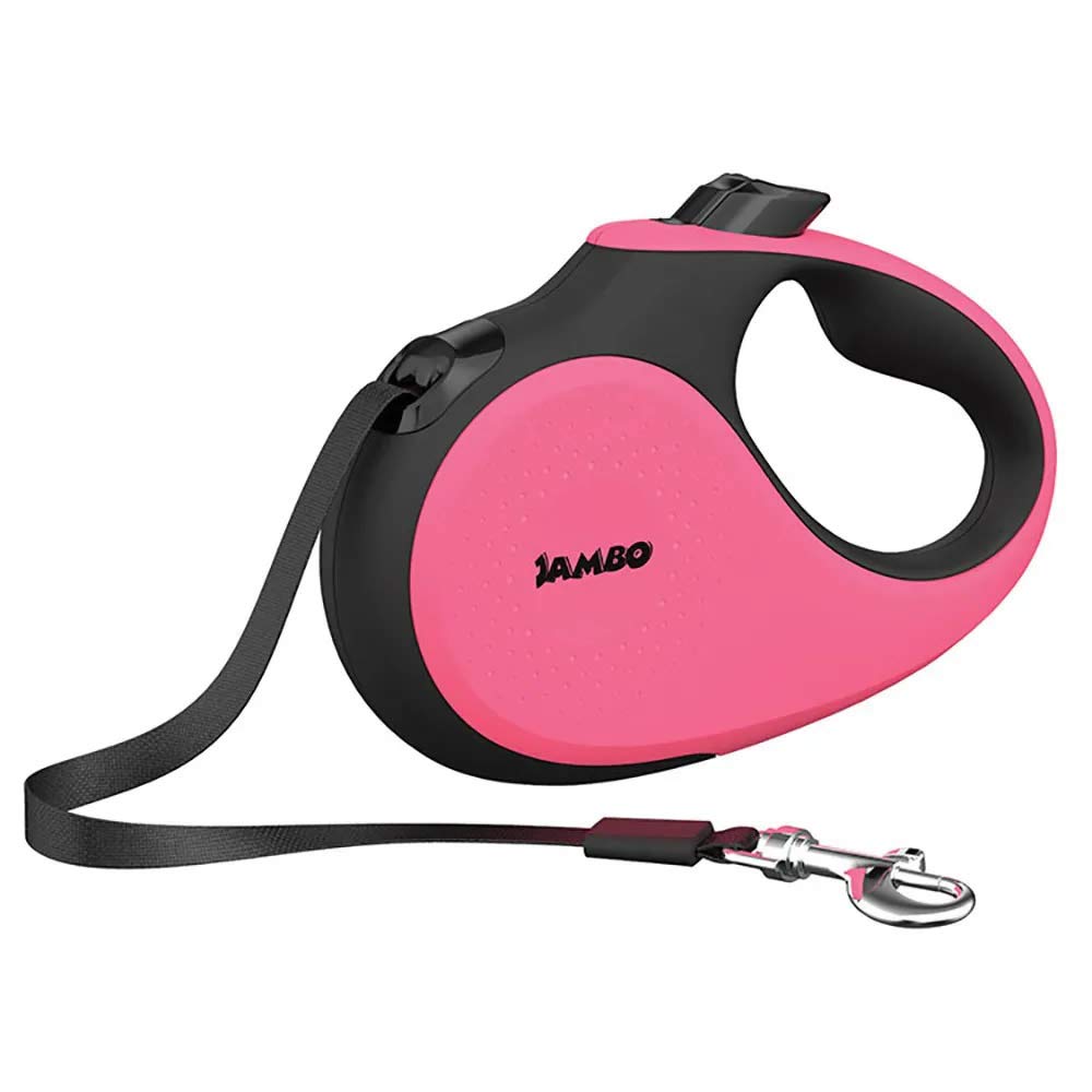 Guia Retrátil para Cachorro Friend Jambo Média Rosa