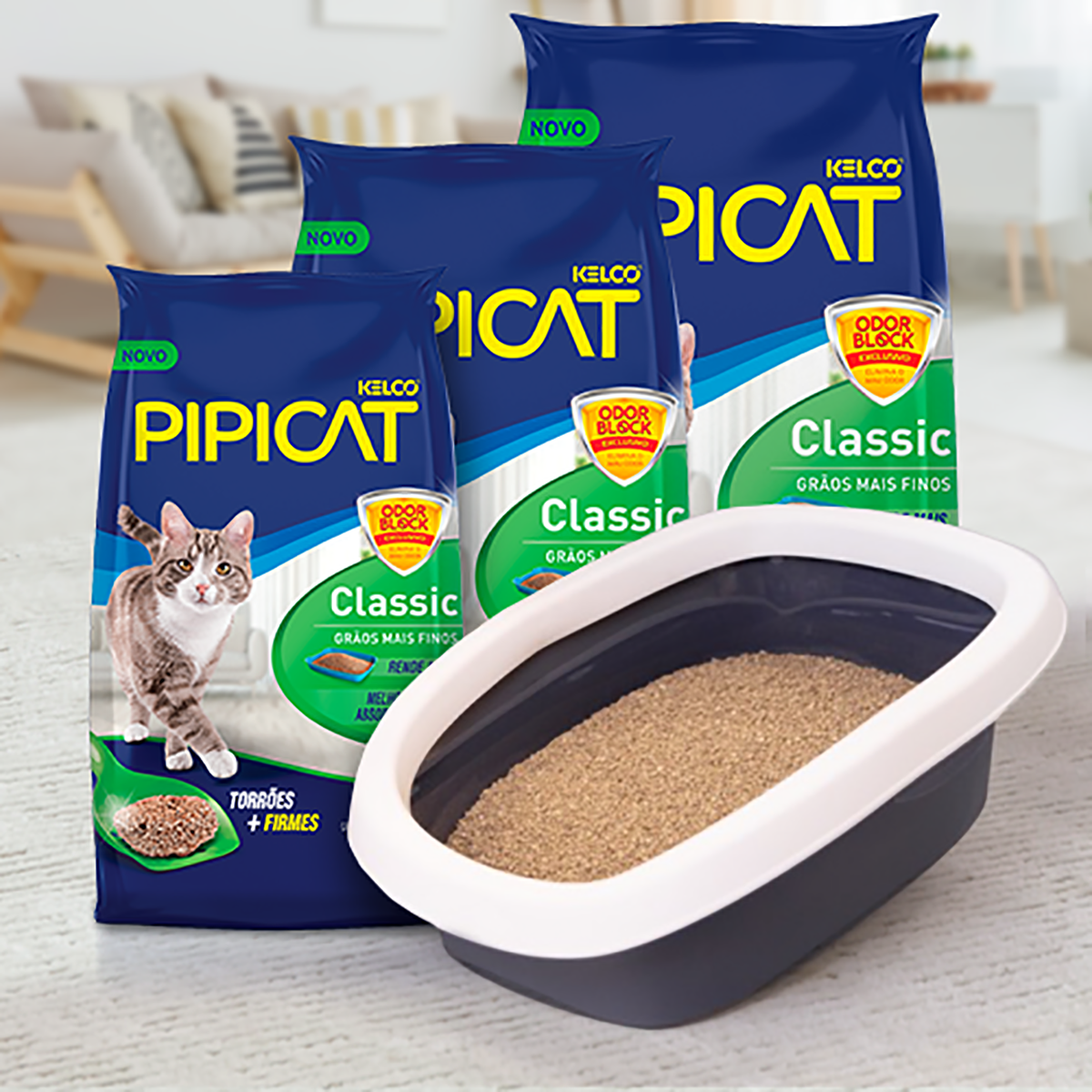 Areia Higiênica Pipicat Classic 4kg