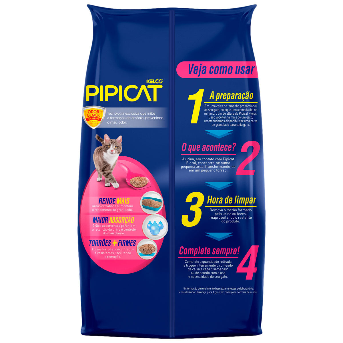 Areia Higiênica Pipicat Perfumado Floral 4kg
