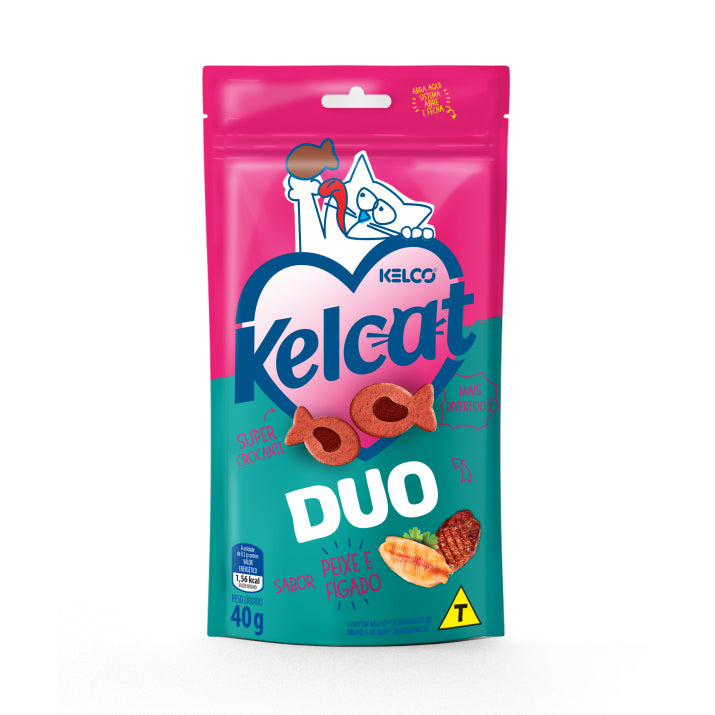 Petisco para Gato Kelcat Snack Duo Peixe e Fígado 40g