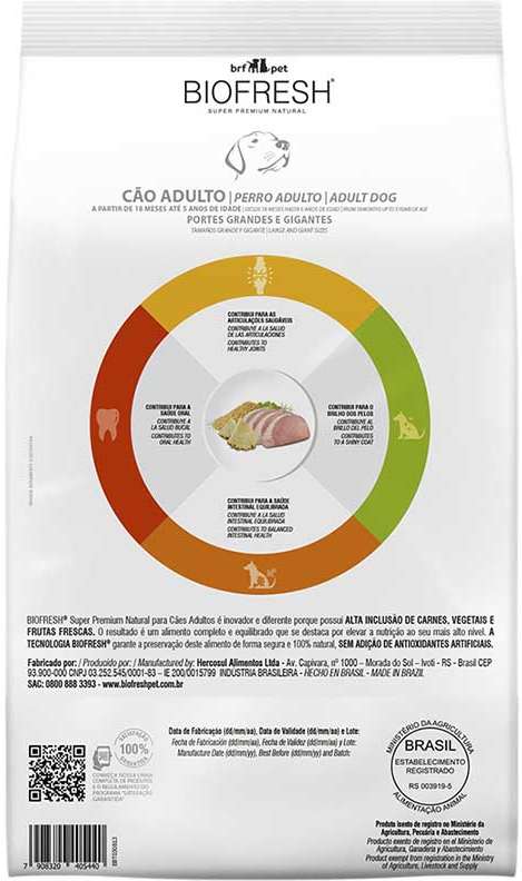 Ração Biofresh Cães Adultos Grande e Gigante Lombo e Abacaxi 15kg