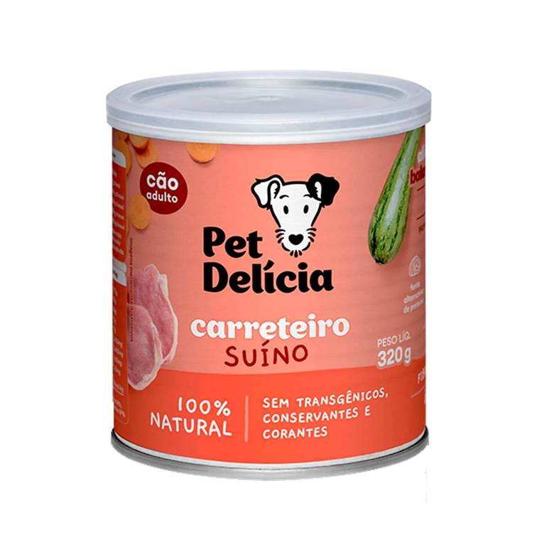 Alimento Natural Pet Delícia Cães Carreteiro Suíno 320g