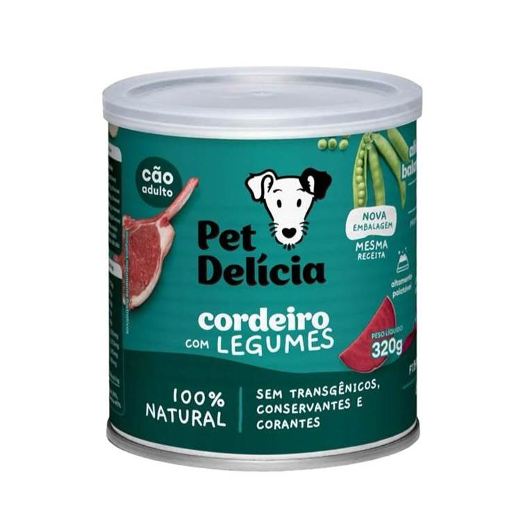 Alimento Natural Pet Delícia Cães Cordeiro com Legumes 320g