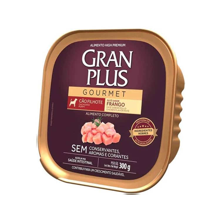 Alimento Úmido GranPlus Gourmet Patê Frango para Cães Filhotes 300g