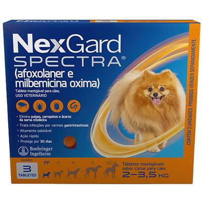 Antipulgas e Carrapatos NexGard Spectra para Cães de 2 a 3,5kg 3 unidades