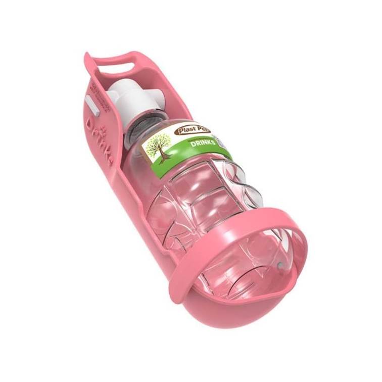 Bebedouro Portátil Plast Pet Drinks Eco Rosa 300ml