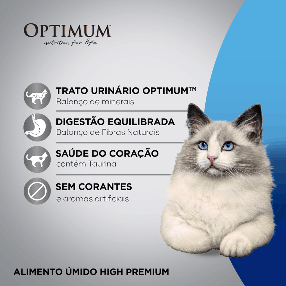 Alimento Úmido Optimum Gatos Adultos Castrados Frango 85g