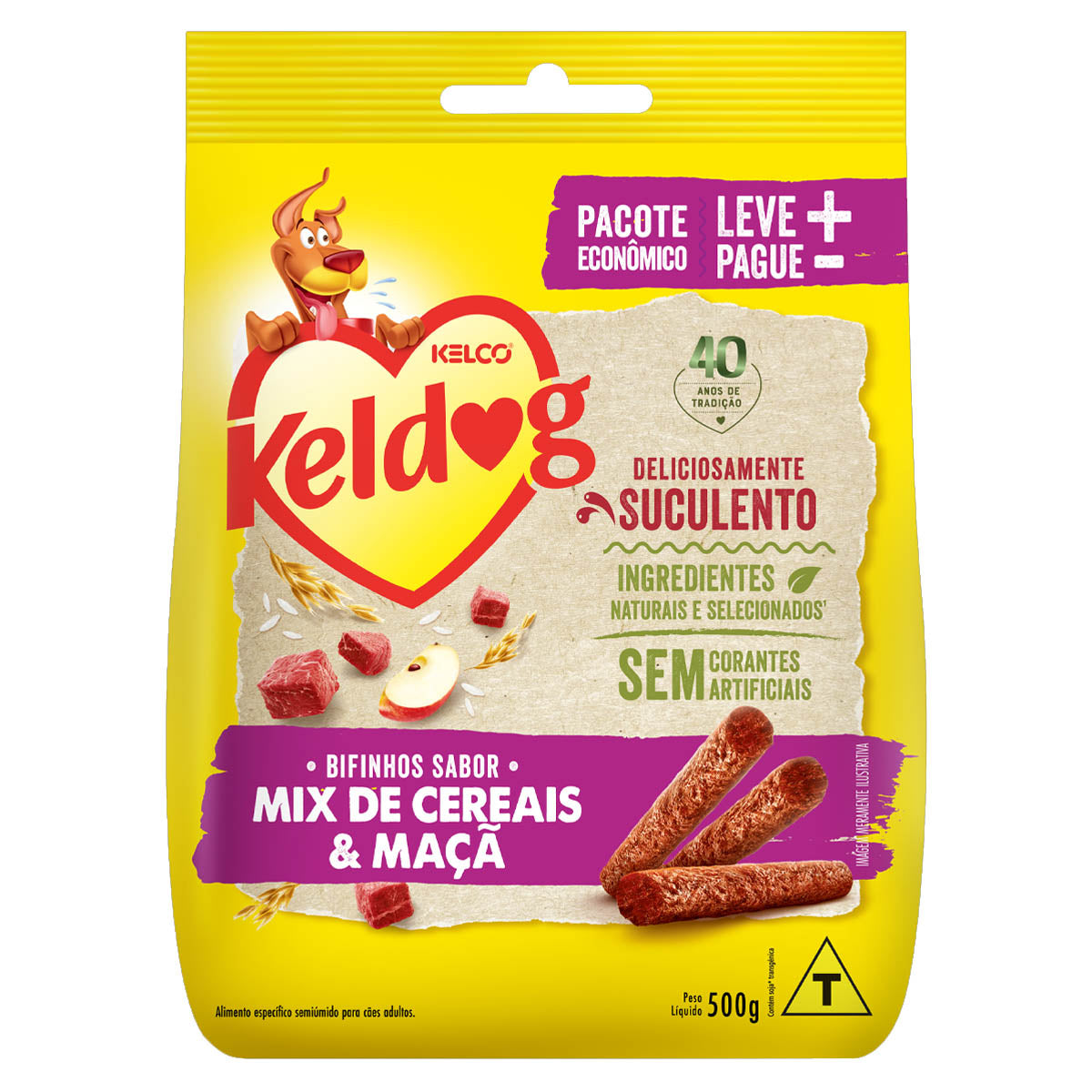 Bifinho Keldog Mix de Cereais e Maçã para Cães 500g