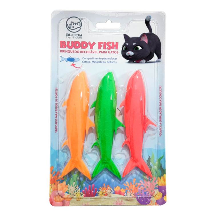 Brinquedo para Gato Buddy Toys Buddy Fish 3 unidades