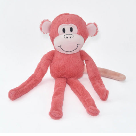 Brinquedo para Cachorro Macaco Pelúcia Ferpa Pets Salmão